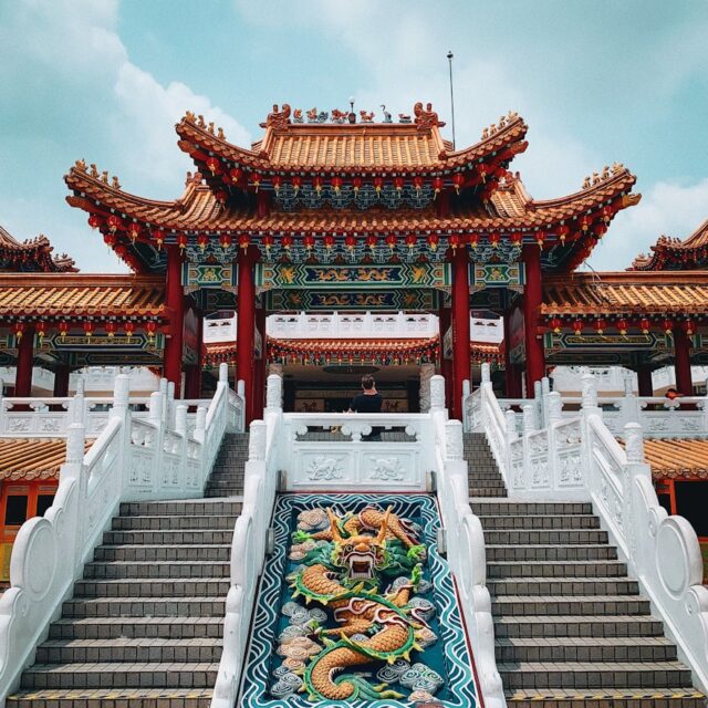 red and white temple
