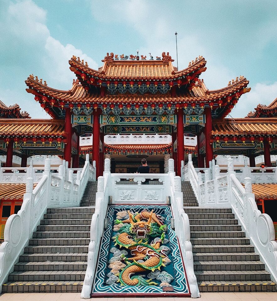 red and white temple